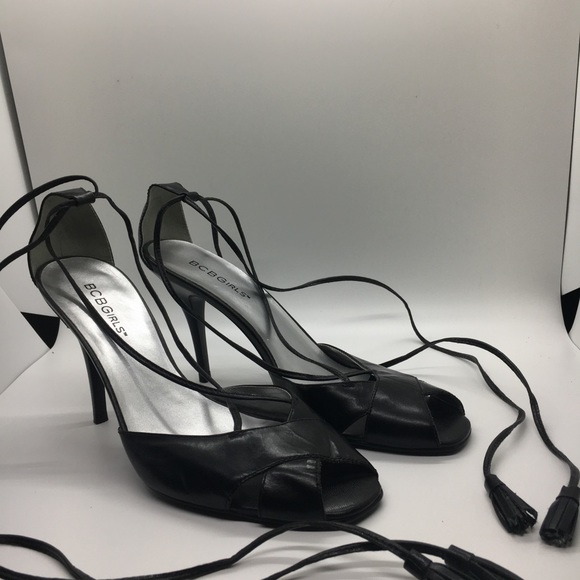BCBGirls Black Peeptoe Heels - Picture 1 of 7